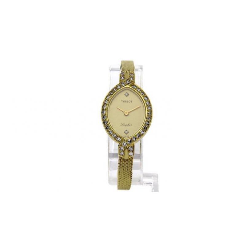 Gouden horloge met diamant Tissot 18 krt