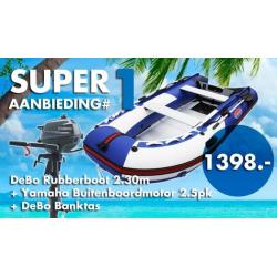*DeBo Rubberboot + Yamaha Motor Combi Set Actie Goedkoopste*
