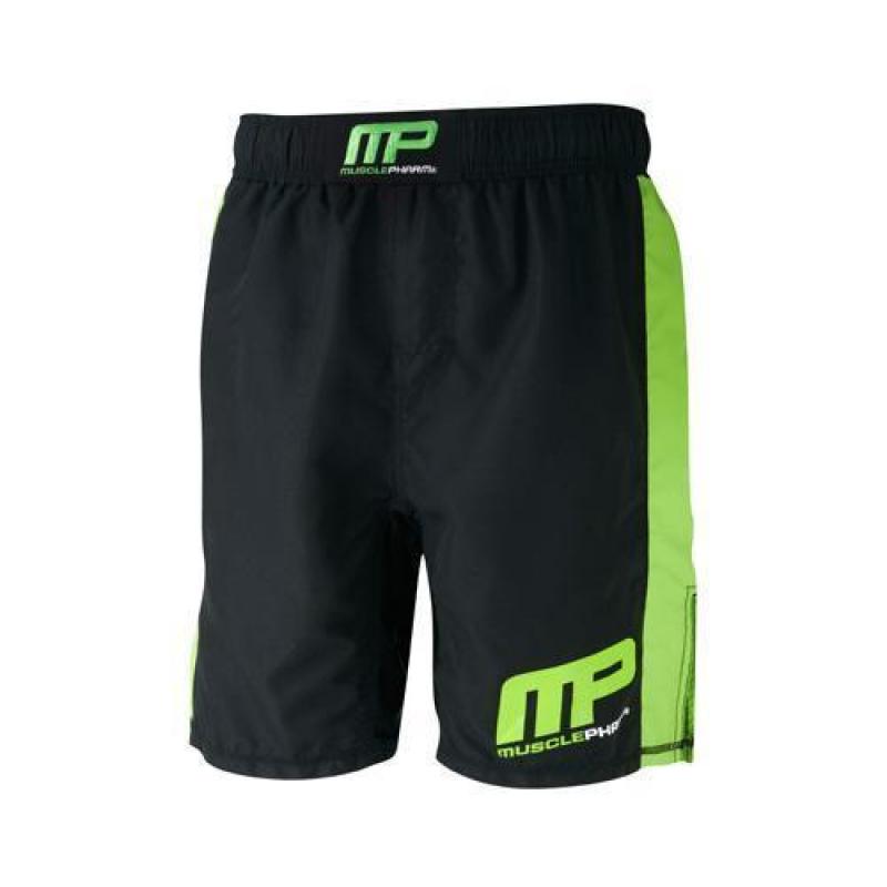 MusclePharm Sportswear Woven Short Logo Black Lime-Green