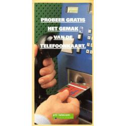 PTT telefoonkaart op folder ter introductie (kaart ongebruik