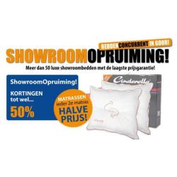 Showroom opruiming bij de beddenconcurrent korting tot 50%