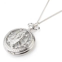 Casual Silver Color Hollow Chain Pendant Women Pocket Watch