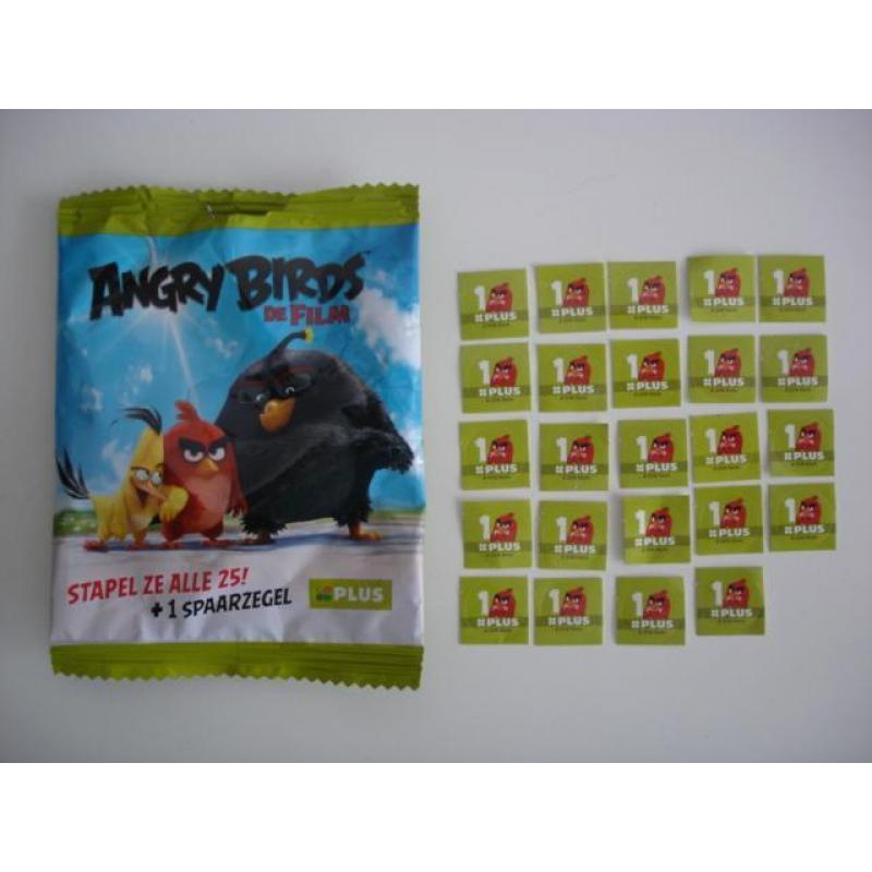Angry birds poppetjes stickers zegels PLUS spaaractie Gratis