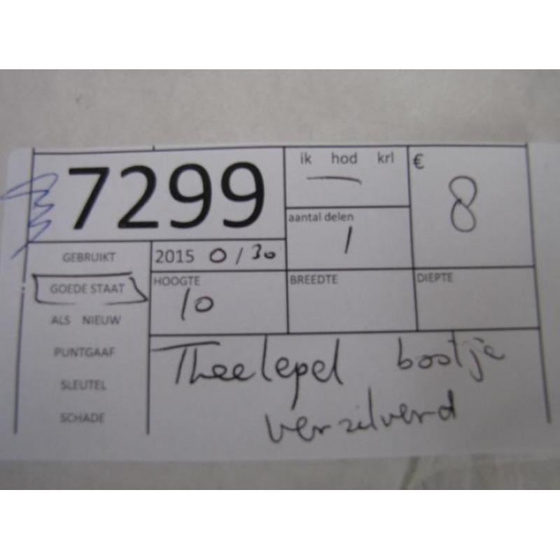 7299| theelepel bootje verzilverd €8