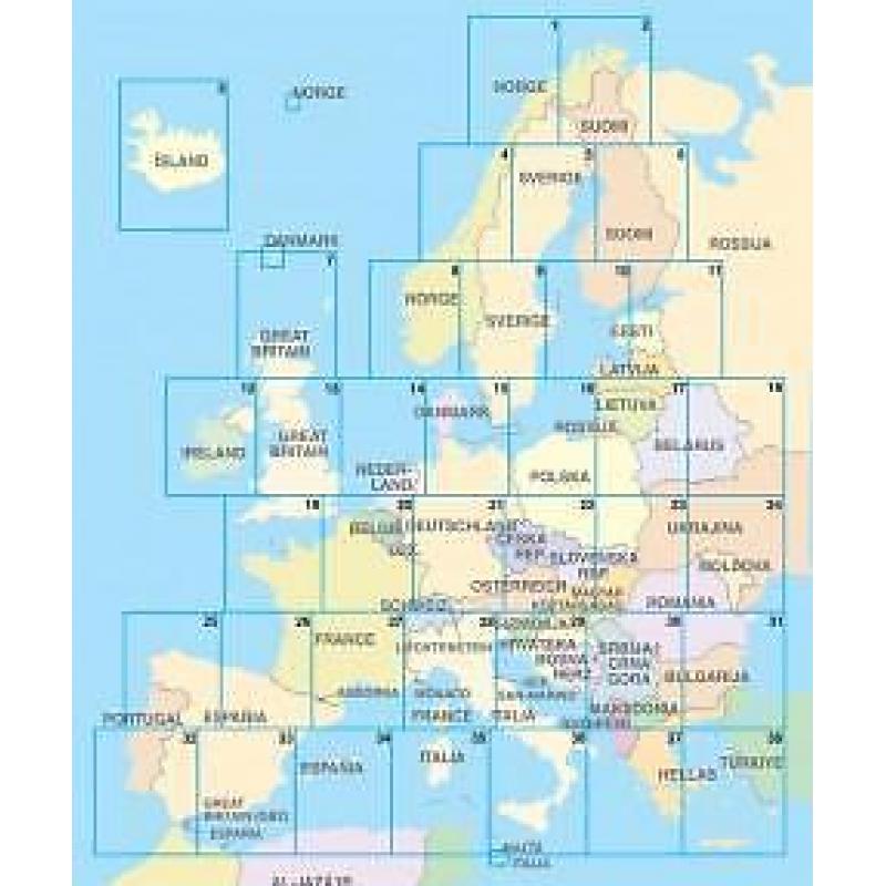Wegenkaart Europa Routiq Tab map (Wegenkaarten, Kantoor)