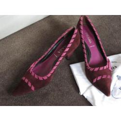 Prada suede pump, bordeau/fuchsia, maat 38