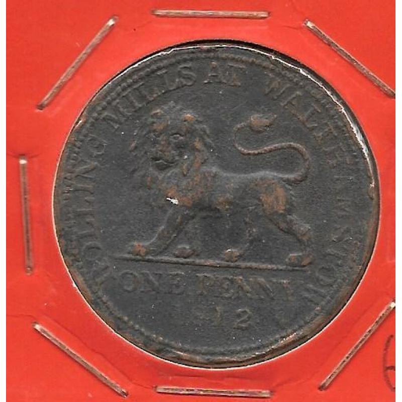 Engeland 1 Penny Token Rolling Mills Walthamstow 1812