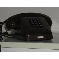 druktoetstelefoon bruin retro jaren 70 vintage design PTT