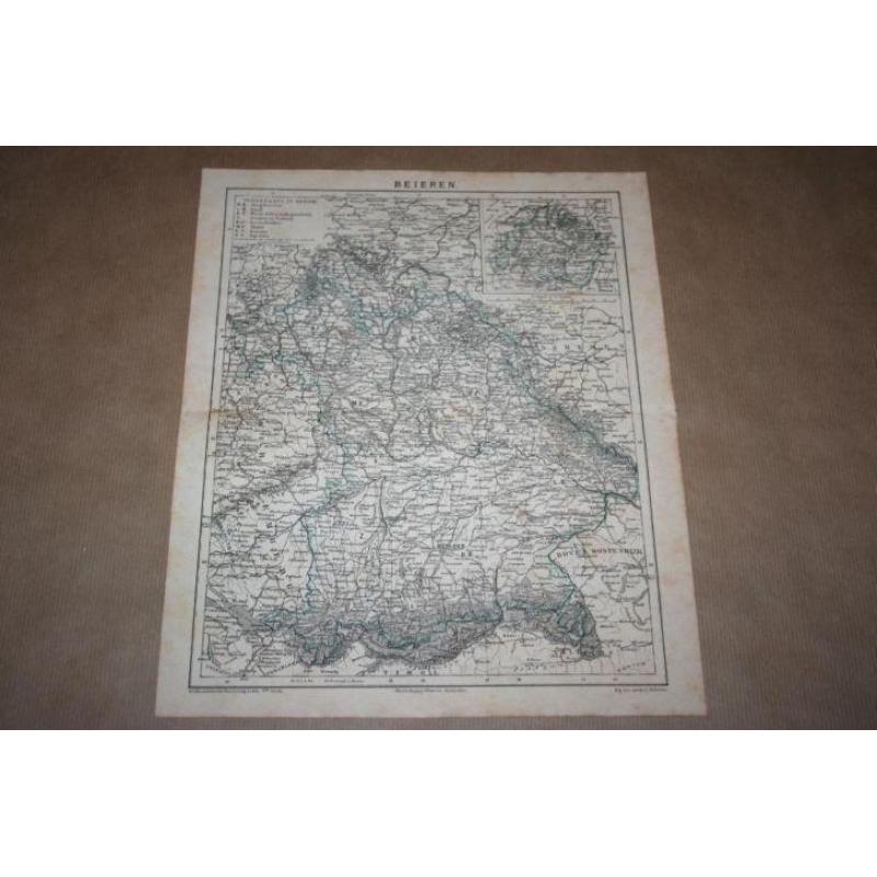 Antieke kaart - Beieren - 1885 !!