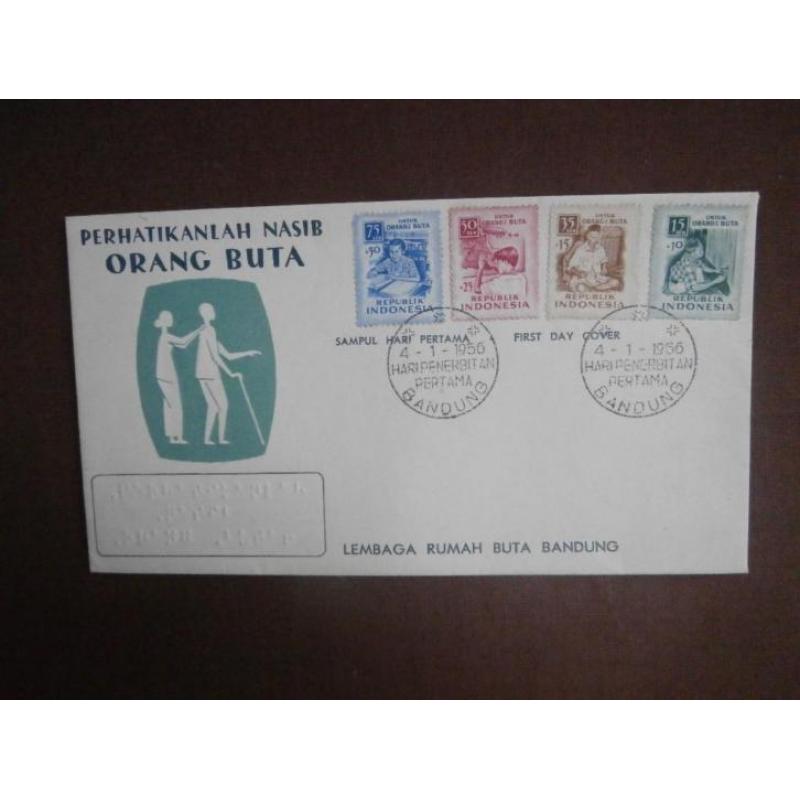 INDONESIA 1956; FDC Braille