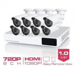 HD SONY Beveiligingscamera set, 8x bullet, Camerabeveiliging