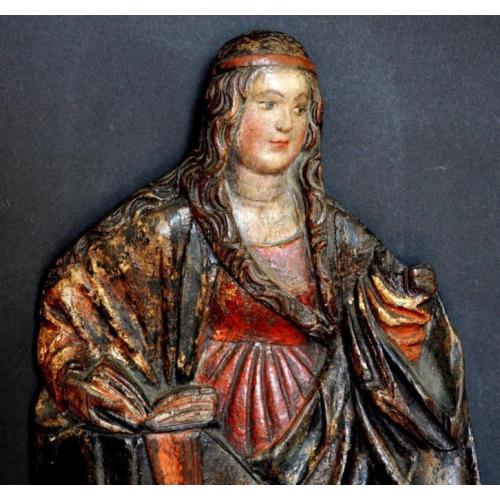 Gepolychromeerd relief.Duitsland. Circa 1500 15e 16e