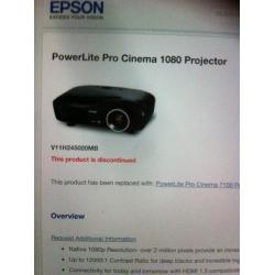 Beamer Epson Powerlite pro cinema 1080