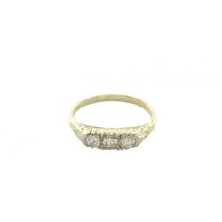 Gouden vintage ring met diamant 14 krt