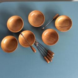 vintage houten tapas bakjes met vorkjes