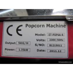Popcorn machine, Type: ET-POP6A-R