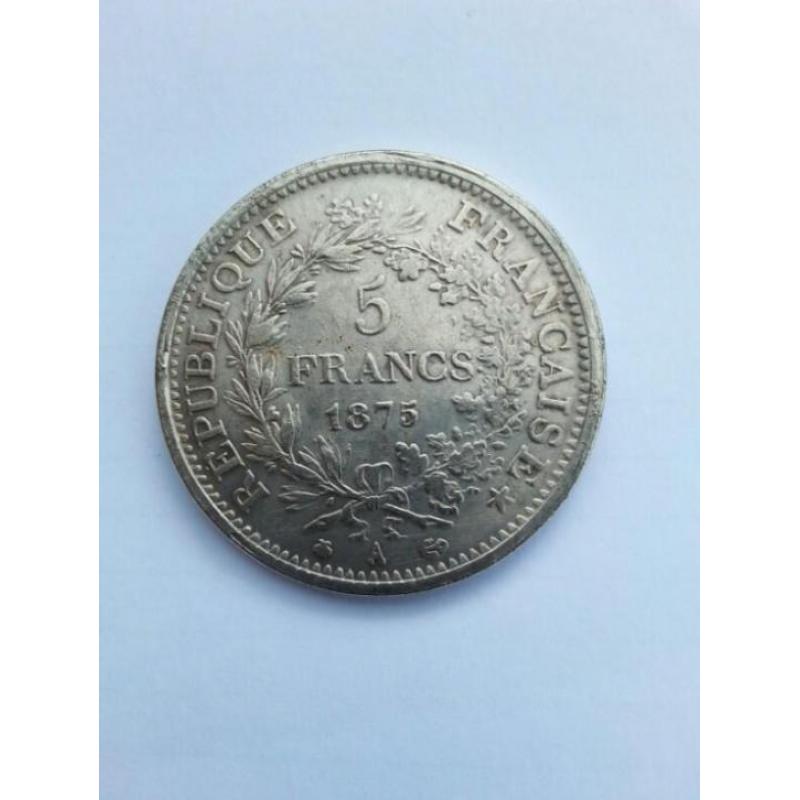 munten Frankrijk 1875 zilver