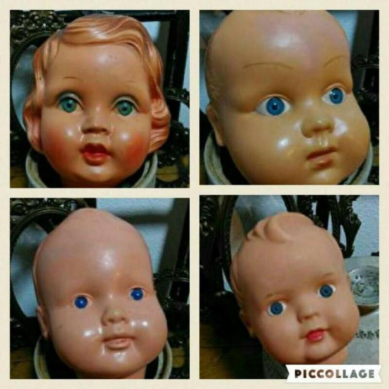 Oude pop roddy poppenkopje Engelse poppen koppen hoofdjes