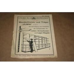 Oude prijscourant Boekenkasten/planken ed - ca 1930 !!