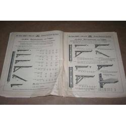 Oude prijscourant Boekenkasten/planken ed - ca 1930 !!