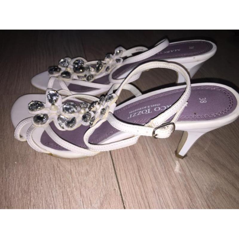Marco Tozzi witte hakjes Swarovski in maat 38