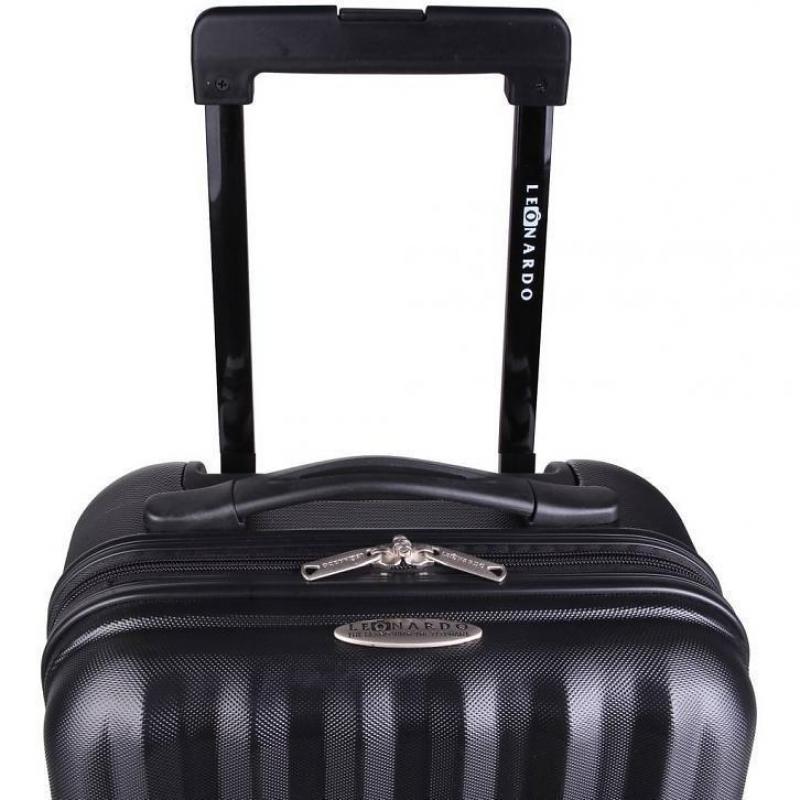 Leonardo Koffer Handbagage 4-wielen Zwart