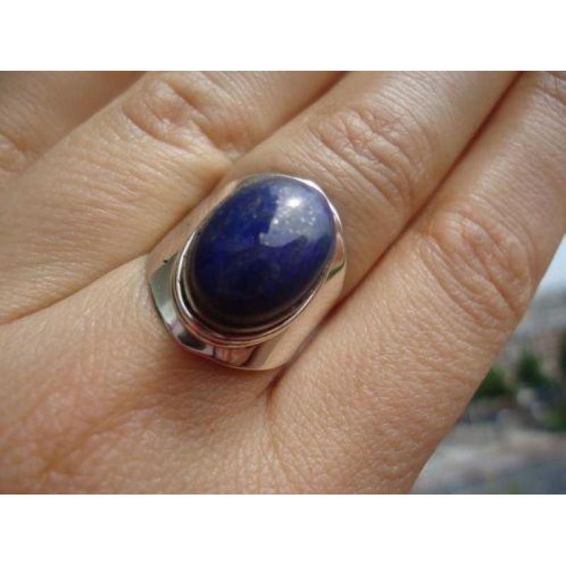925 zilver ring lapis lazuli lapislazuli maat 18 1/4 Vanoli