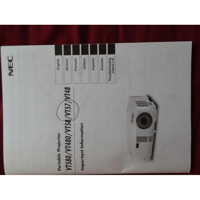 Portable projector NEC VT 57 (beamer)