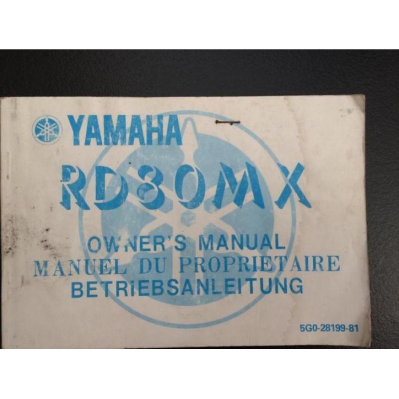 Yamaha rd80mx owners manuel