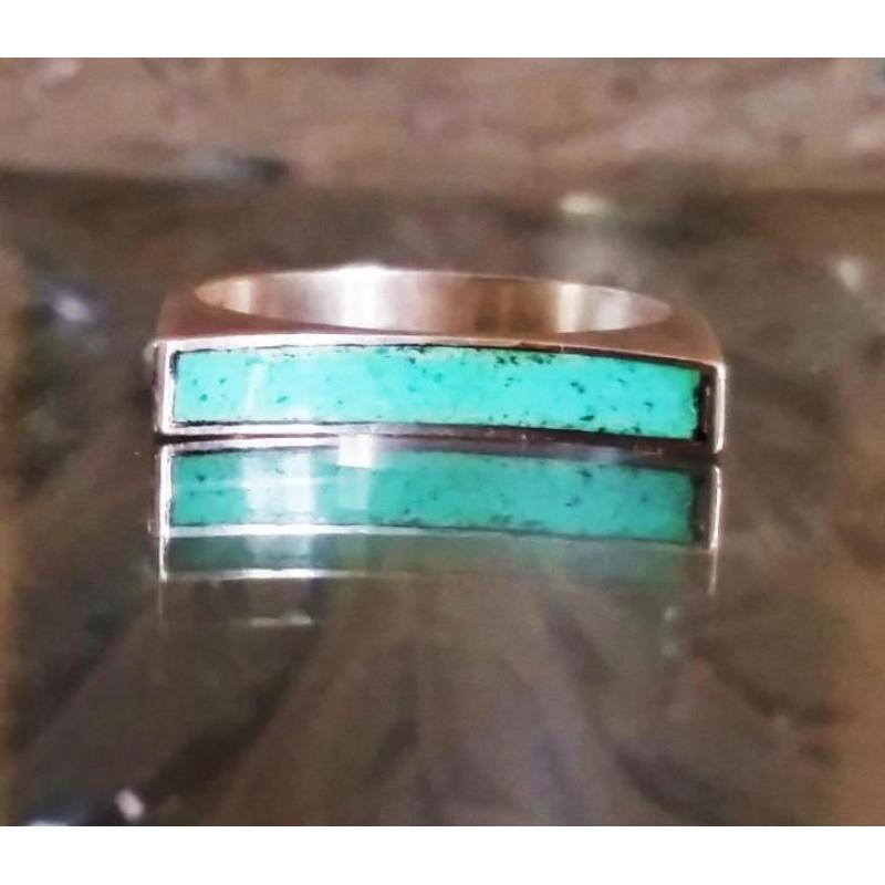 20 icl. Echte Antieke Zilveren Ring van Echte Turquoise