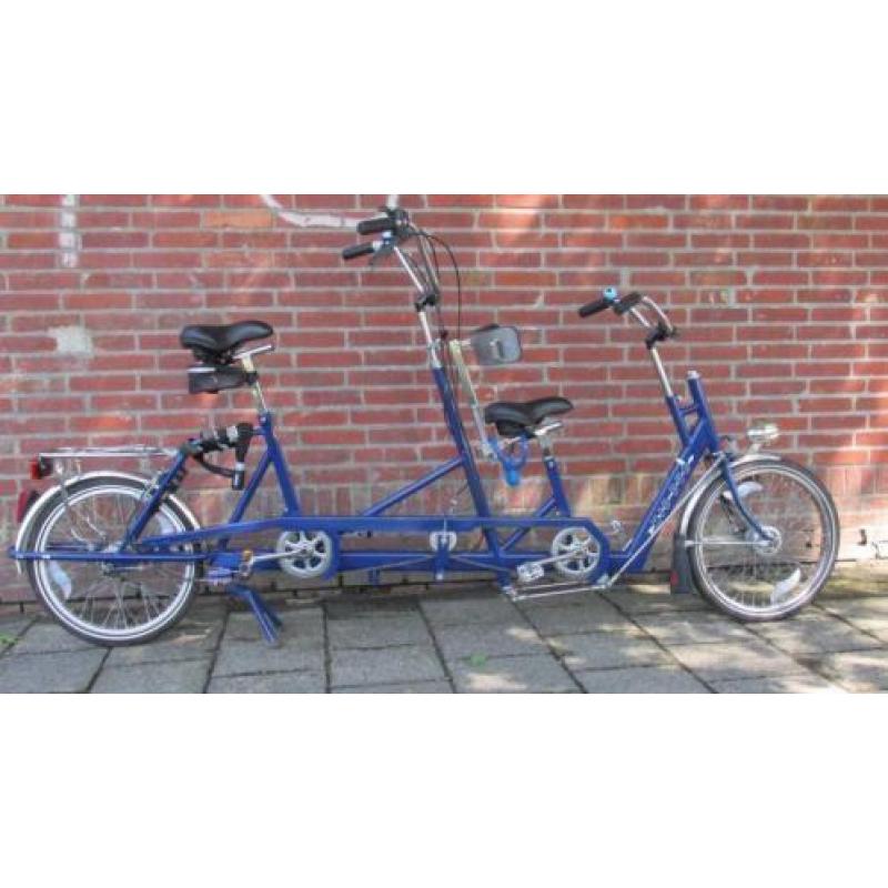 mooie ouder kind tandem fiets, HJD Duo, 5 versnellingen