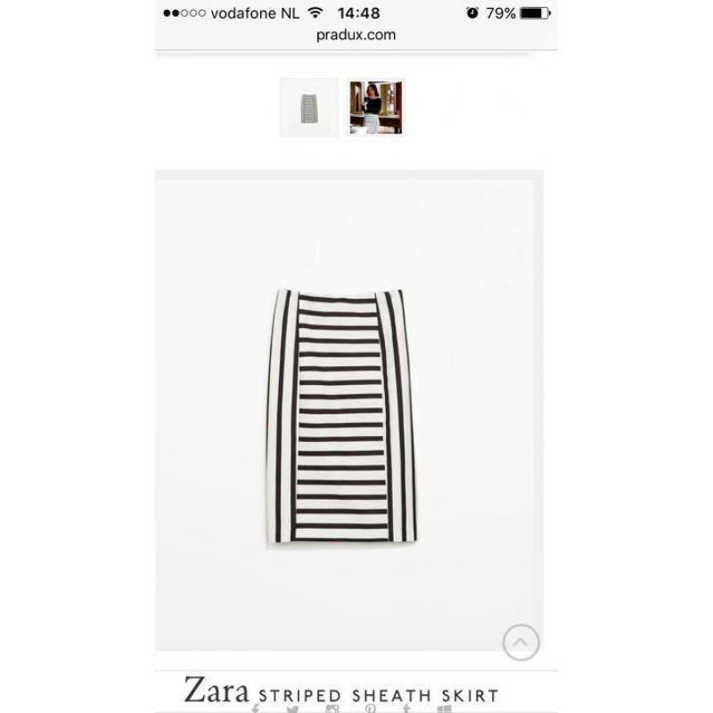 Gestreepte pencil skirt Zara