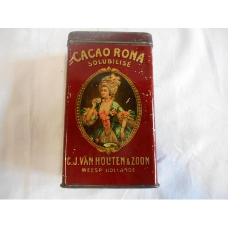 Mooi Antiek Oorlogs Blik CACAO RONA Uit 1941-1942