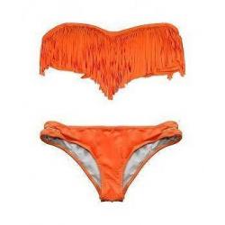 Sexy bandeau bikini oranje l