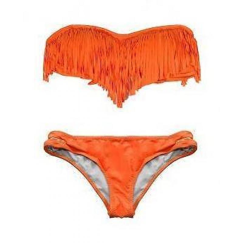 Sexy bandeau bikini oranje l