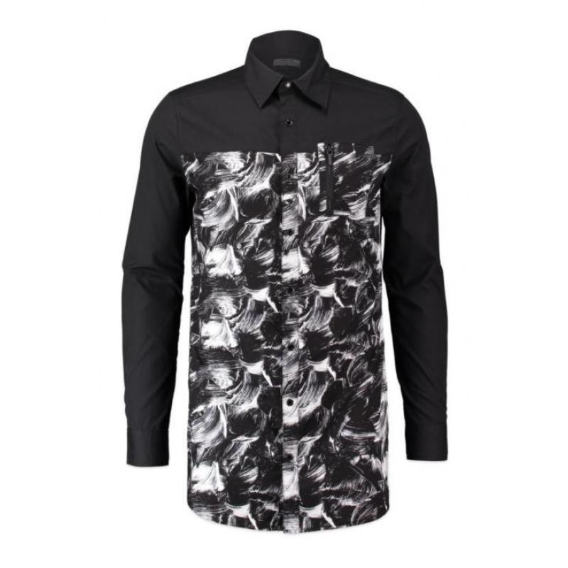 CoolCat Overhemd Hbackprin Zwart voor Mannen - Maat: L