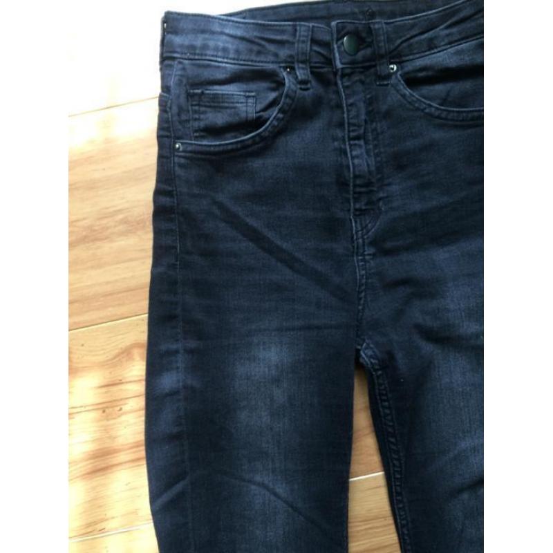 high waisted jeans maat 34 h&m donker grijs