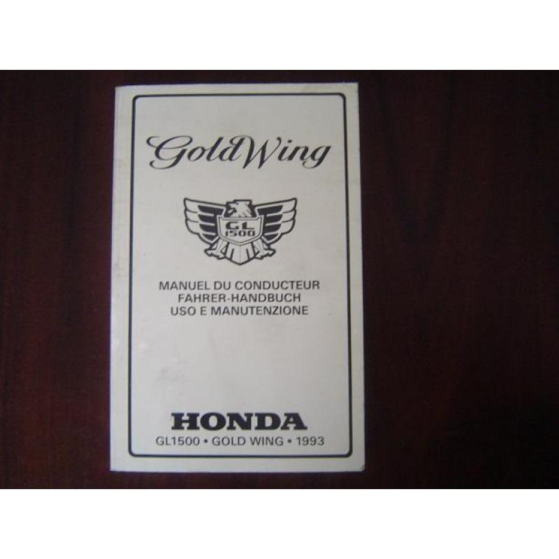 HONDA GL1500 1993 GOLDWING handbuch manuel du conducteur