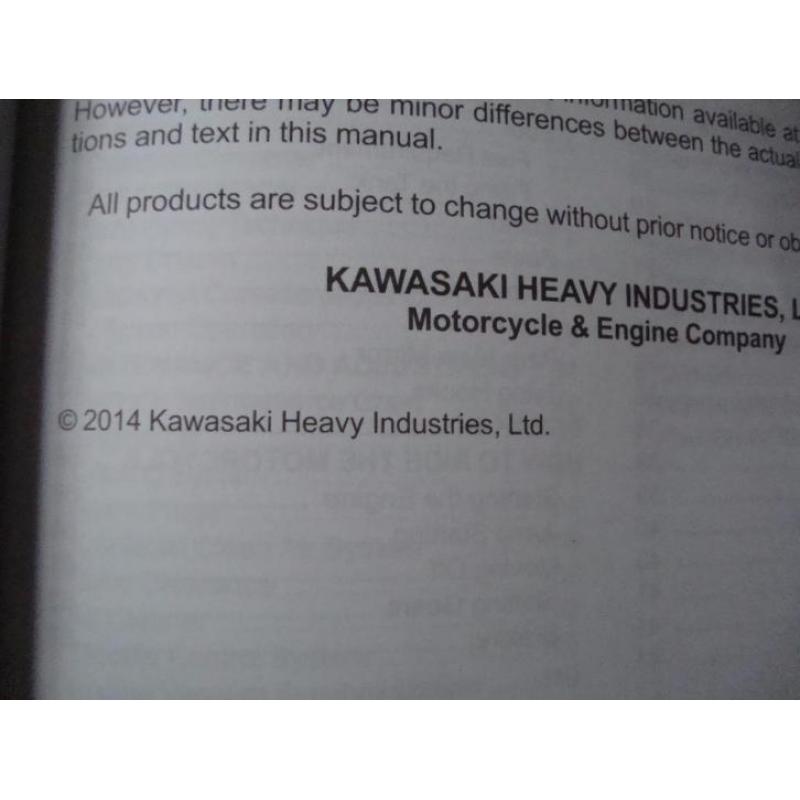 Instructieboekje, Handleiding Kawasaki ER-6n 2015