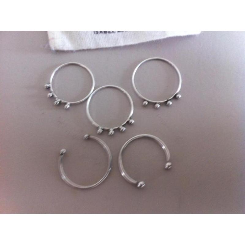 Isabel Marant vijf 5 ringen ringetjes zilver zilveren