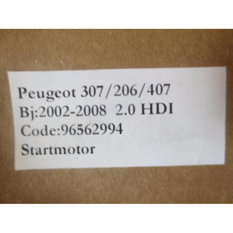 Peugeot 307 2.0 HDI/206/407 2002/2008 Startmotor