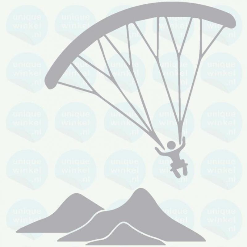 autosticker "paraglider" van uniquewinkel