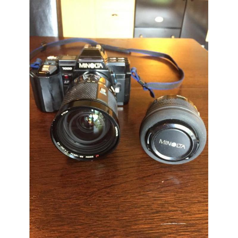 Camera en spiegelreflex lens (past op Sony) te koop