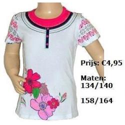 Nieuw!! Mooie roze met witte top shirt maat 164/170 *KOOPJE*