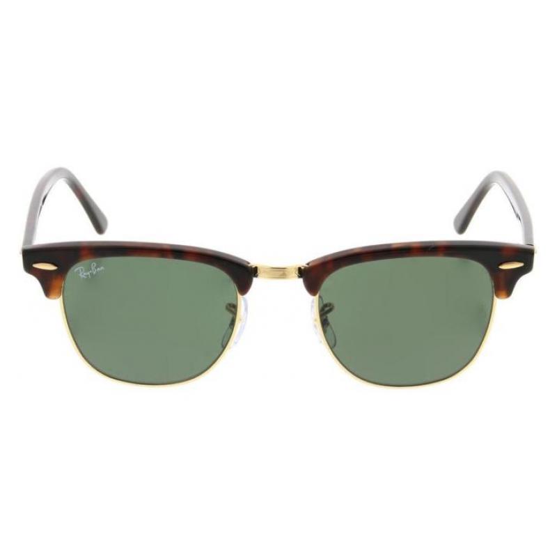 Ray-Ban Clubmaster RB3016 W0366 - Zonnebril - Bruin/Groen 51
