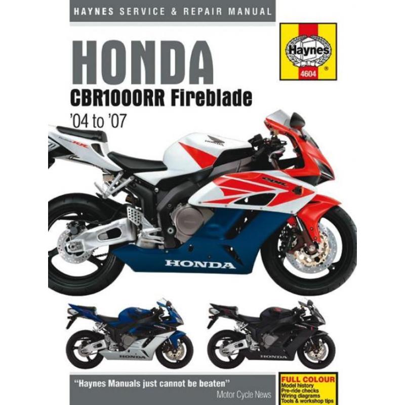 Honda CBR1000RR Fireblade [04 -07] Haynes werkplaatsboek new