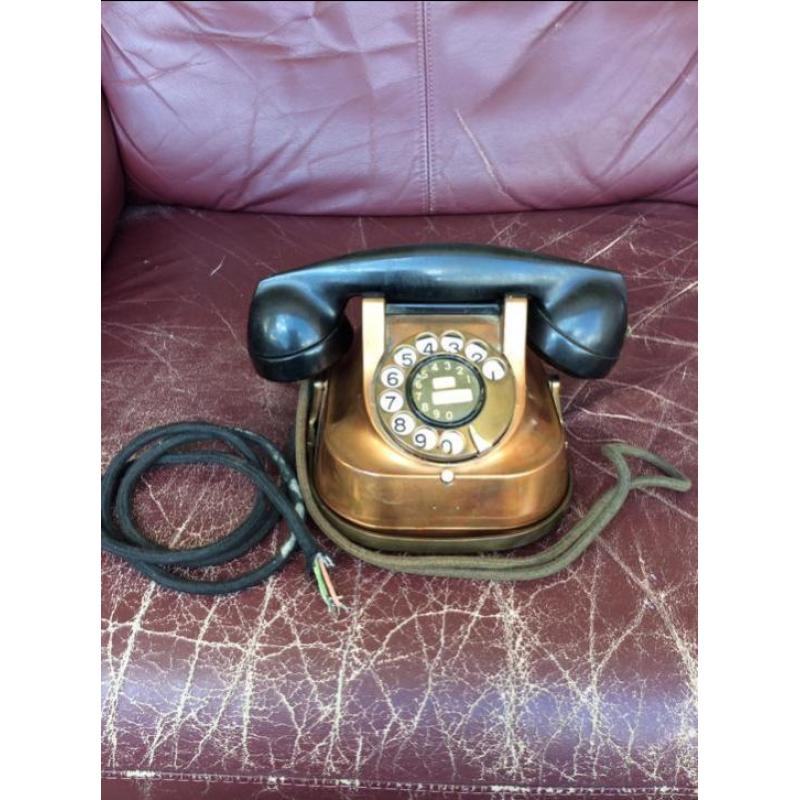 Rode koperen telefoon - vintage