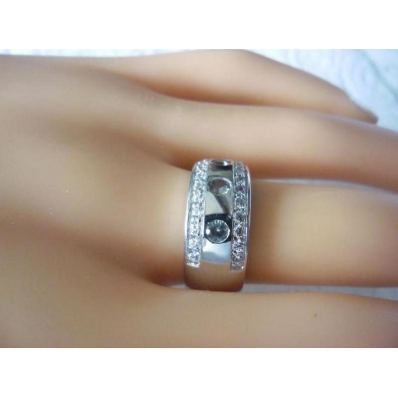 ZINZI zilveren ring zir550g olijf groen [356]