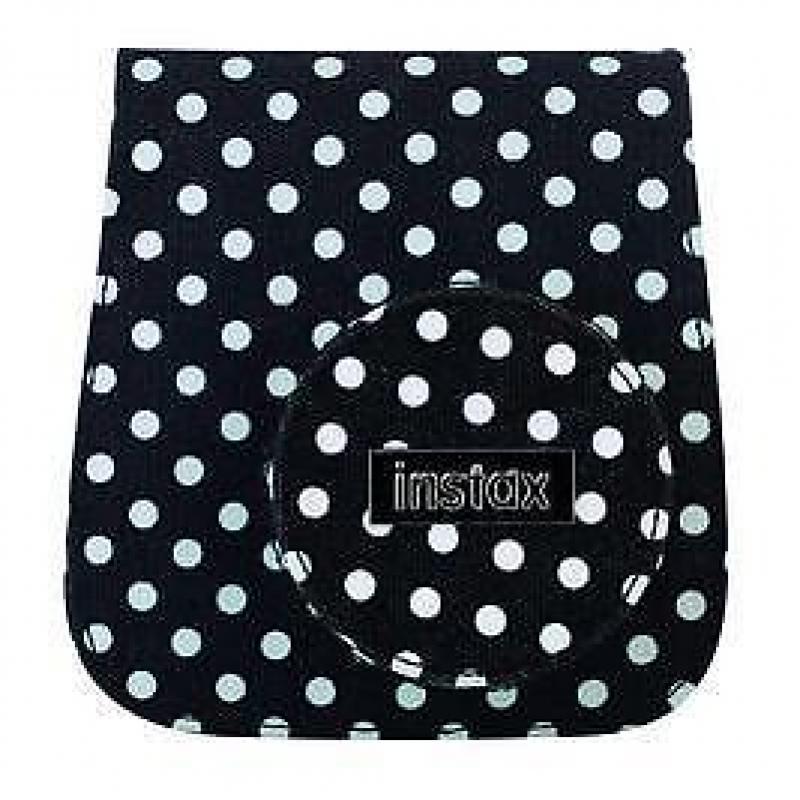 Fuji Instax Mini 8 Linnen Camera Case zwart met witte sti...