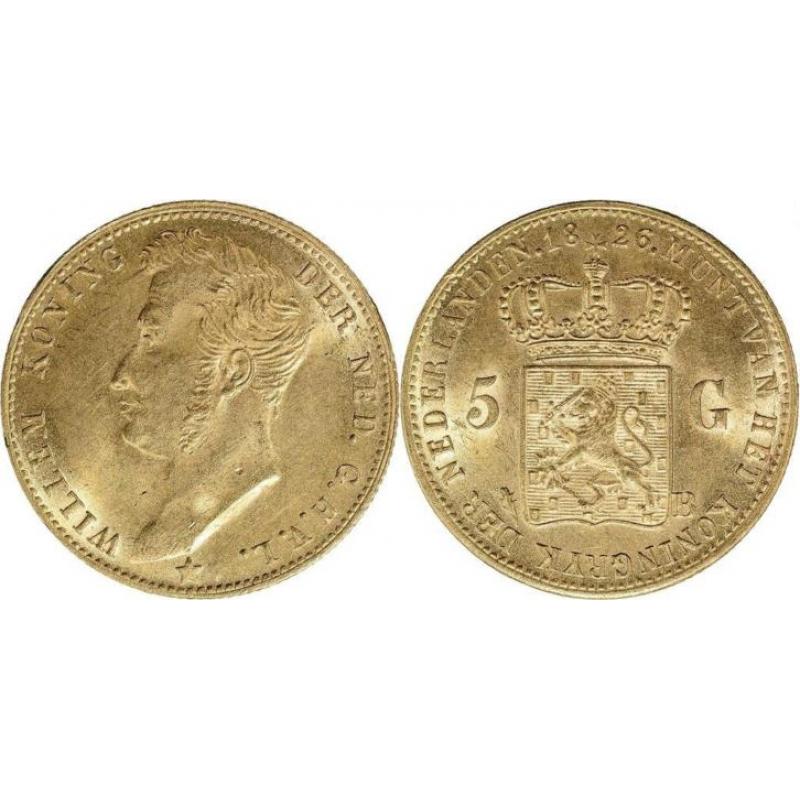 5 Gulden Koninkrijk der Nederlanden of gouden vijfje 1826...